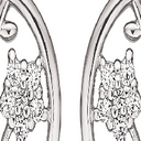 Sølv ørestikker rhodineret cirkel med livets træ med zirconia Længde 11,95 x 15,22 mm