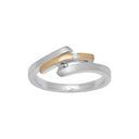 Rh. sølvring mat dia 0.02ct w/p 8kt. guld