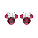 Sølv ørestikker Minnie Mouse i rød med hvid sløjfe