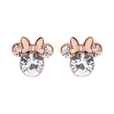 Sølv ørestikker Minnie med en stor zirconia som ansigt med rosa sløjfe