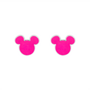 Sølv ørestikker Mickey i pink hele ansigt
