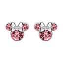 Sølv ørestikker Minnie med en stor og 2 små syntetiske rosé & sølv sløjjfe