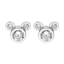 Sølv ørestikker Mickey Mouse med zirconia