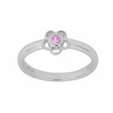 Rhod. sølvbørnering blomst m/lyserød cz