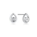Sølv ørestikker rhodineret dråbe med syntetisk cubic zirconia.