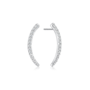 Sølv ørestikker rhodineret bue med syntetiske cubic zirconia.