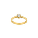 14kt. guldring m/3,5 mm cz i 6 grabber