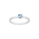 Rhd. sølv ring 4mm lyseblå HELENNOR