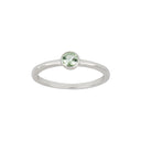 Rhd. sølv ring 4mm lysegrøn HILDANOR