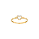 8kt. guldring hjerte m/cz