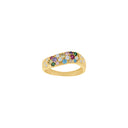 8kt. guldring m/multicolor cz