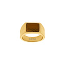 stål ring IP gold med yellow tiger eye