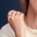 Ellisse Tre Ring - 18 kt. Guldplatering med multifarvet zirkoner