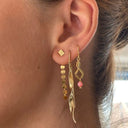 Long Twisted Hammered Earring with Chain
