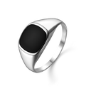Sølv ring pladering med onyx. Mål: 11,3 x 10,5 mm.