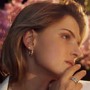 Ring Amorino - 18k gold plated, with white zirconia
