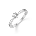 Sølv ring 3,75 mm syntetisk cubic zirconia med 6 grabber.