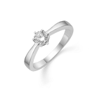 Sølv ring 4,50 mm syntetisk cubic zirconia med 6 grabber.