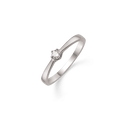 Sølv ring rhodineret syntetisk cubic zirconia i 6 grabber