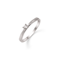 Sølv ring rhodineret syntetisk cubic zirconia i 4 grabber.