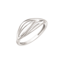 Sølv ring rhodineret oval bue af 3 streger.