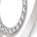 Sølv ring rhodineret cirkel med zirconia i kanten - 10 x 1,8 mm