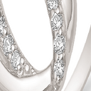 Sølv ring rhodineret dobbelt oval med zirconia
