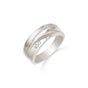 Sølv ring rhodineret dobbelt bred pind med zirconia