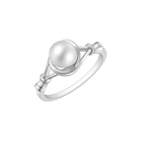 Sølv ring rhodineret i snogninger med ferskvandsperle.