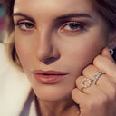 Ring Ellisse Cinque - 18 kt. Forgyldt, med hvide zirkoner