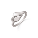 Sølv ring rhodineret 3 blade mat og blank med syntetisk cubic zirconia.