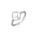 Sølv ring rhodineret stor og lille ovale dråbe med syntetisk cubic zirconia.