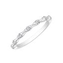 Sølv ring rhodineret 4 små oval med med syntetiske cubic zirconia imellem.