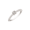 Sølv ring rhodineret en stor cirkel med med syntetisk cubic zirconia i 4 grabber og 8 små kugler på hver side.