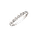 Sølv ring rhodineret små cirkel med med syntetisk cubic zirconia.