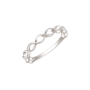 Sølv ring rhodineret flettet evighedstegn "infinity"