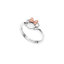 Sølv ring Minnei Mouse med rosa sløjfe