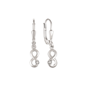 Sølv ørehænger rhodineret evighedstegn med syntetiske cubic zirconia."infinity"