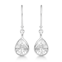 Sølv ørehænger dråbe med dråbe synt cubic zirconia