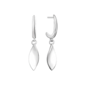 Sølv creol åben med aflang dråbe som hænger - 19 x 7 mm