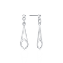 Sølv ørehænger rhodineret omvendt V med dråbe. Mål: 18 x 7 mm.