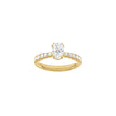 LUXURY Modern oval 14kt. guldsring m. Lab. G. dia. 1,4ct TW/VS2