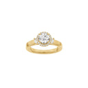 LUXURY Halo rund 14kt. guldsring m. Lab. G. dia. 1,45ct TW/VS2