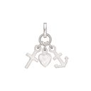 Sølv vedhæng tro, håb og kærlighed. Mål: 5 x 5 mm.