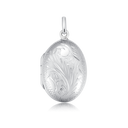 Sølv vedhæng oval medaljon med mønster. Mål: 19 x 25 mm.