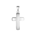 Sølv vedhæng kors let buet. Mål: 15 x 20 mm.