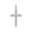Sølv vedhæng rhodineret kors med en syntetisk cubic zirconia. Mål: 23 x 15 mm. Uden øsken.