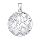 Sølv vedhæng medaljon cirkel med livets træ - 19 x 6,8 mm