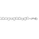 Sølv armbånd hjerter Længde 21 cm