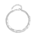 Sølv armbånd rhodineret 3 kæder med oval led. Længde 17+ 3 cm.